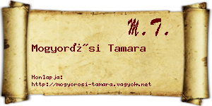 Mogyorósi Tamara névjegykártya